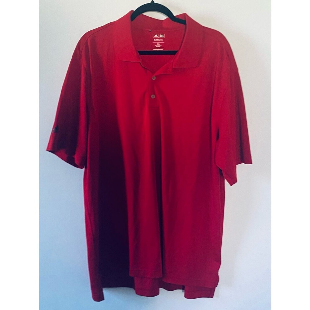 Adidas Men’s Red Short-Sleeve Golf Polo Shirt Preppy Outdoors Casual XXL